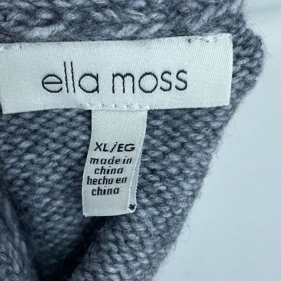 Ella Moss Womens Gray Button-Up Cardigan XL Relaxed Fit Polyester Blend NWT4422 - Picture 5 of 7